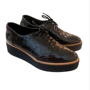 Madden‎ Girl Women's Black Shiny Oxford Loafer Shoes Size 8